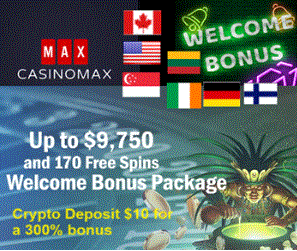 CasinoMax welcome bonus and crypto